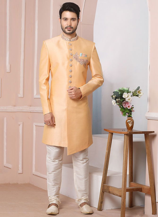 Ethnic Wear Banarasi Silk Wholesale Sherwani Collection